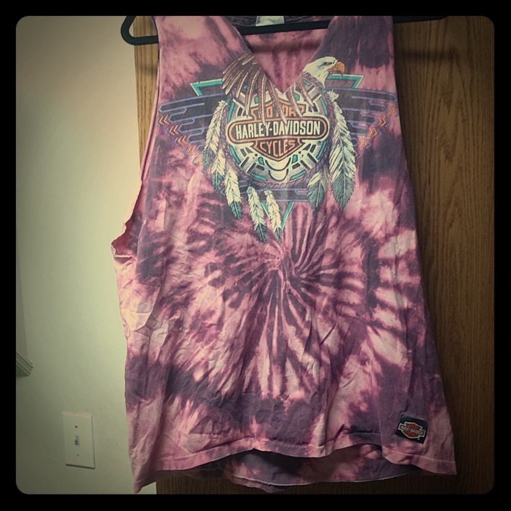 Distressed vintage harley Davidson tank